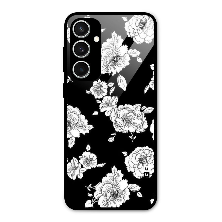 Cool Pattern Flowers Glass Back Case for Galaxy S23 FE