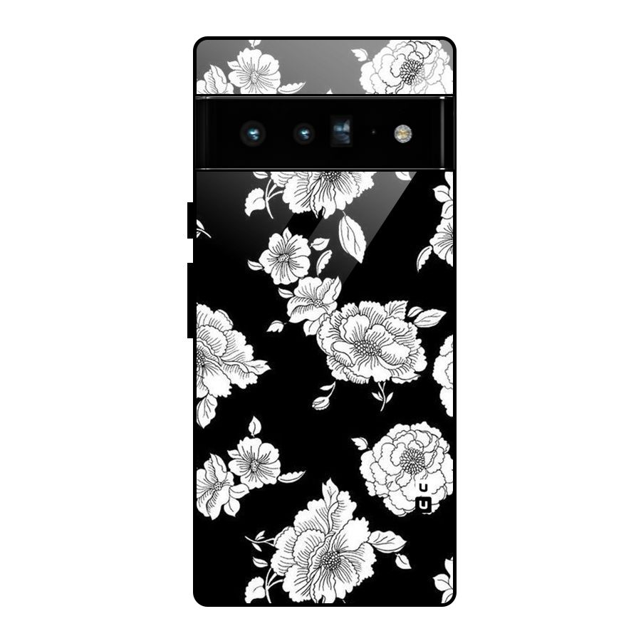Cool Pattern Flowers Glass Back Case for Google Pixel 6 Pro