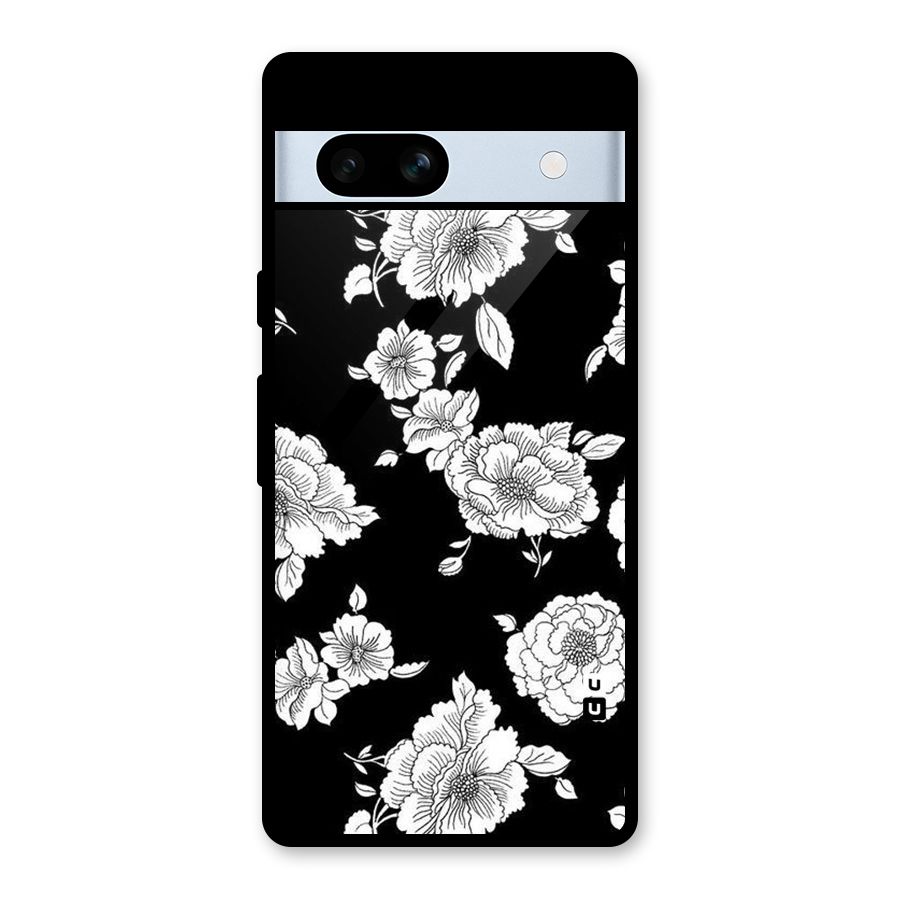 Cool Pattern Flowers Glass Back Case for Google Pixel 7a