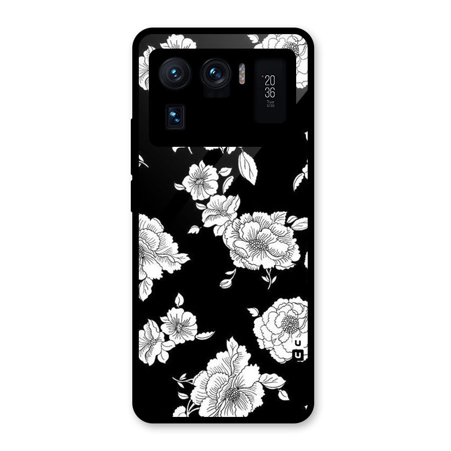 Cool Pattern Flowers Glass Back Case for Mi 11 Ultra
