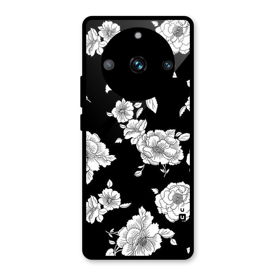 Cool Pattern Flowers Glass Back Case for Realme 11 Pro
