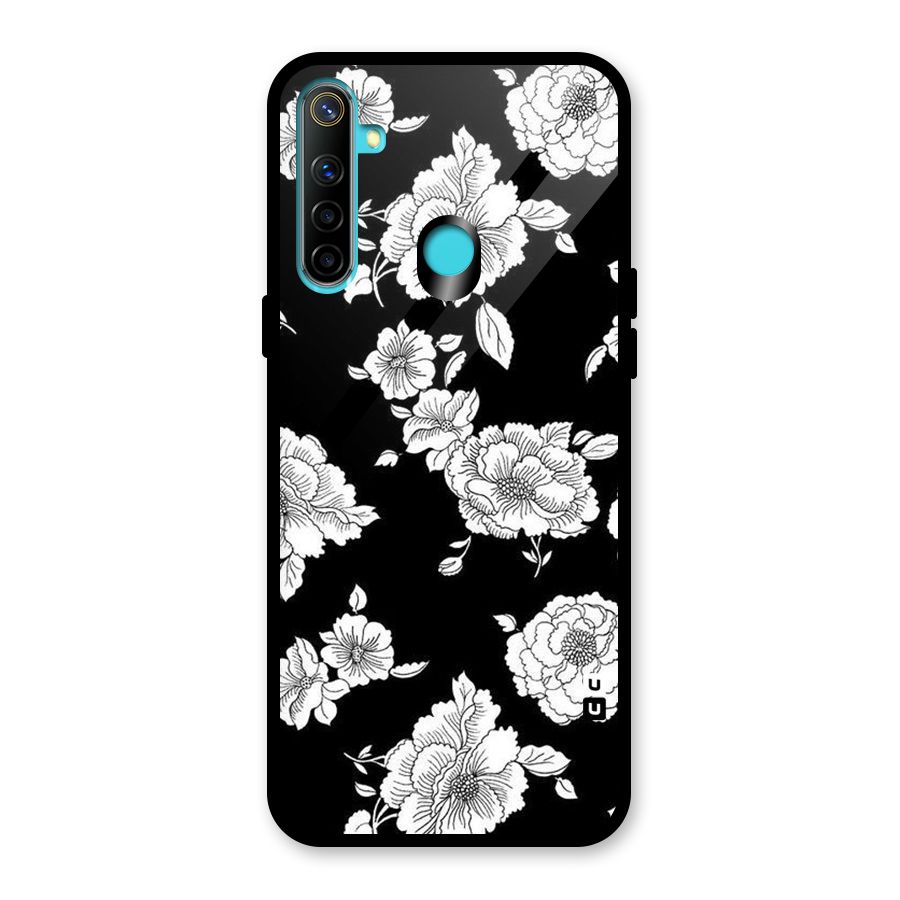 Cool Pattern Flowers Glass Back Case for Realme Narzo 10