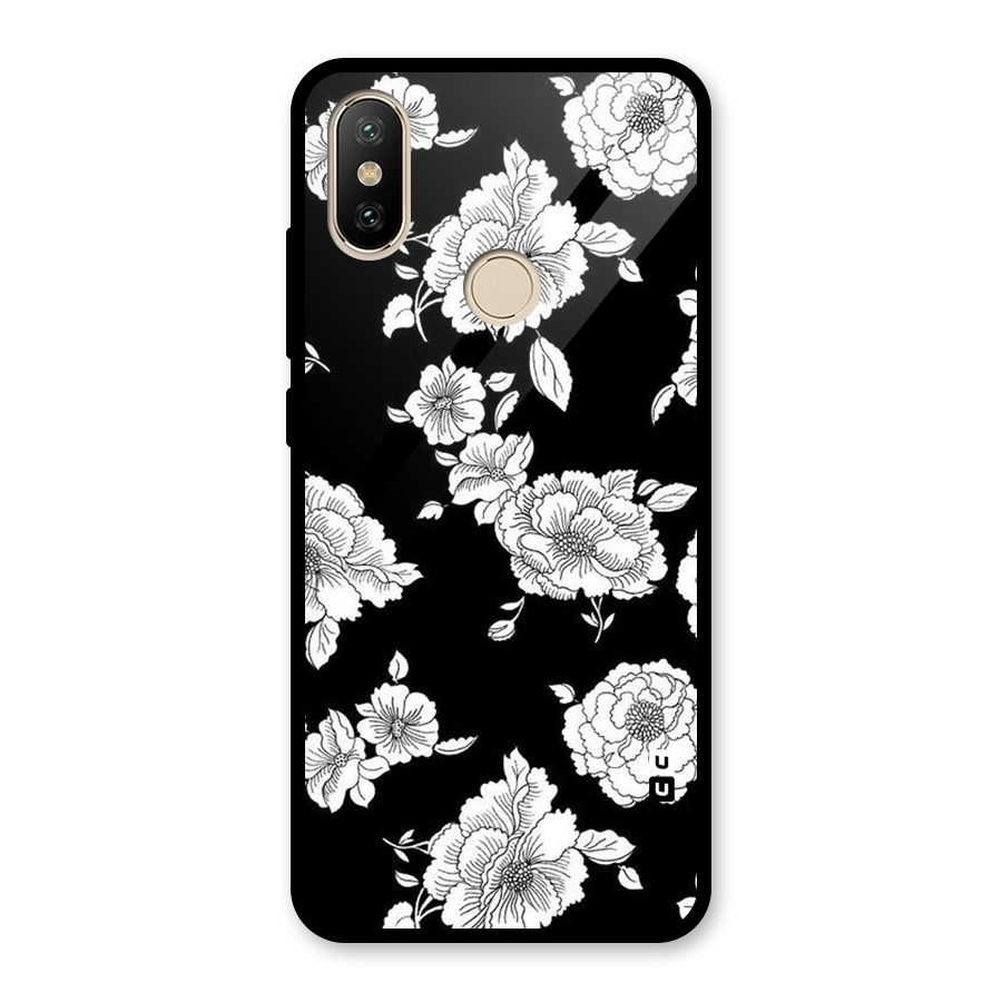Cool Pattern Flowers Glass Back Case for Redmi A2