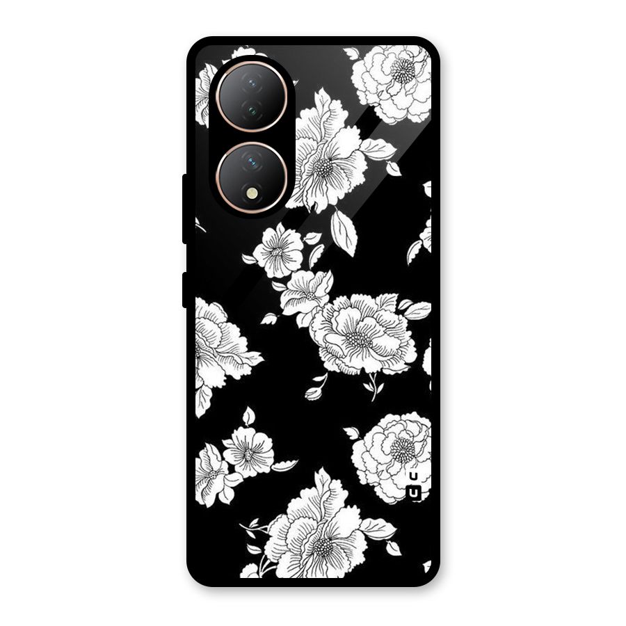 Cool Pattern Flowers Glass Back Case for Vivo Y100A