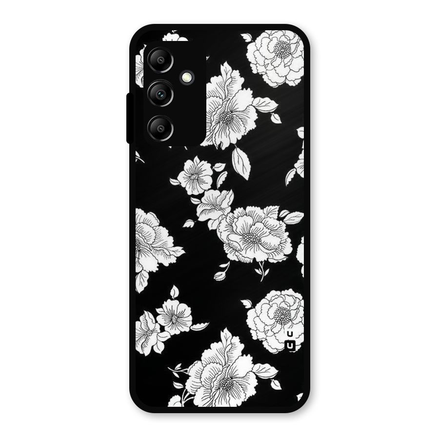 Cool Pattern Flowers Metal Back Case for Galaxy A14 5G