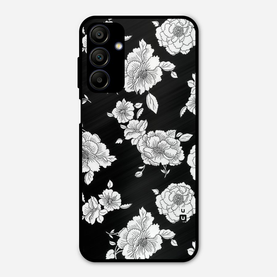 Cool Pattern Flowers Metal Back Case for Galaxy A15 5G