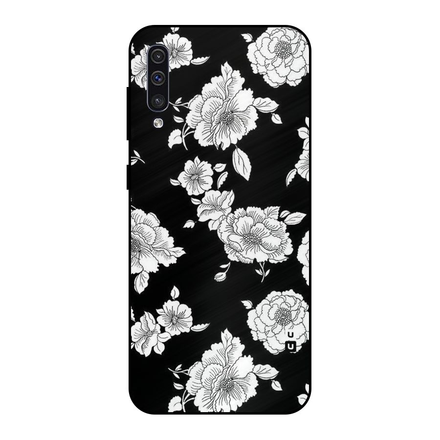 Cool Pattern Flowers Metal Back Case for Galaxy A50s