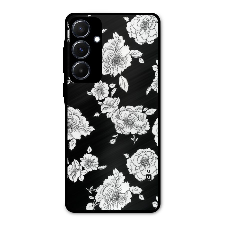 Cool Pattern Flowers Metal Back Case for Galaxy A55