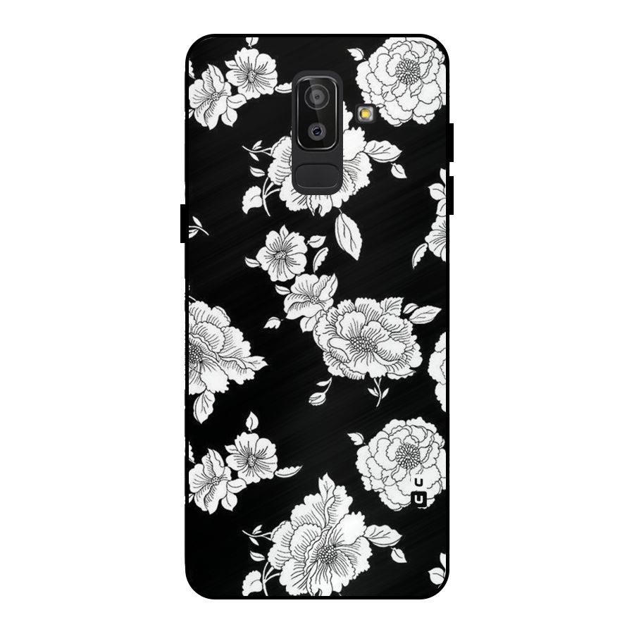 Cool Pattern Flowers Metal Back Case for Galaxy J8