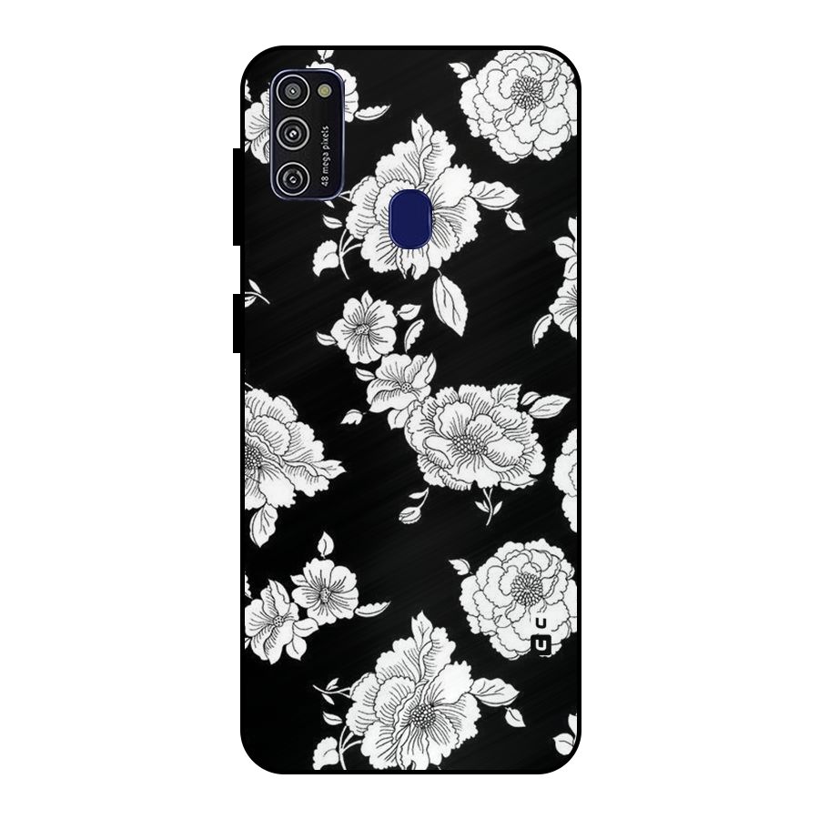 Cool Pattern Flowers Metal Back Case for Galaxy M21
