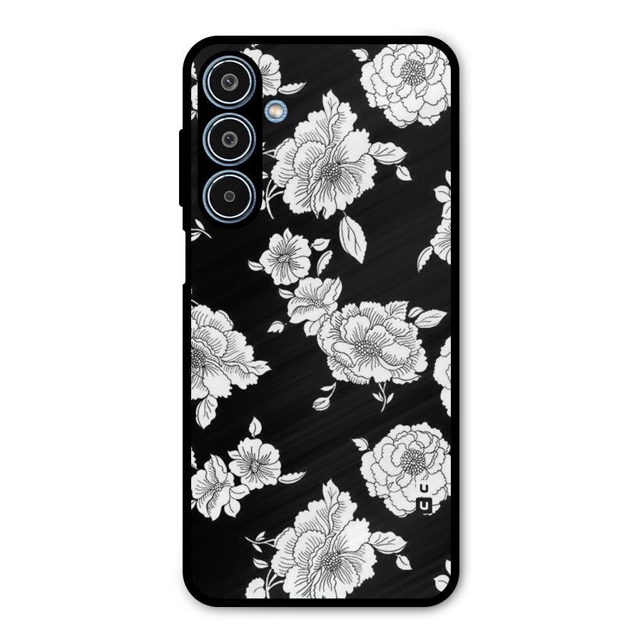 Cool Pattern Flowers Metal Back Case for Galaxy M35