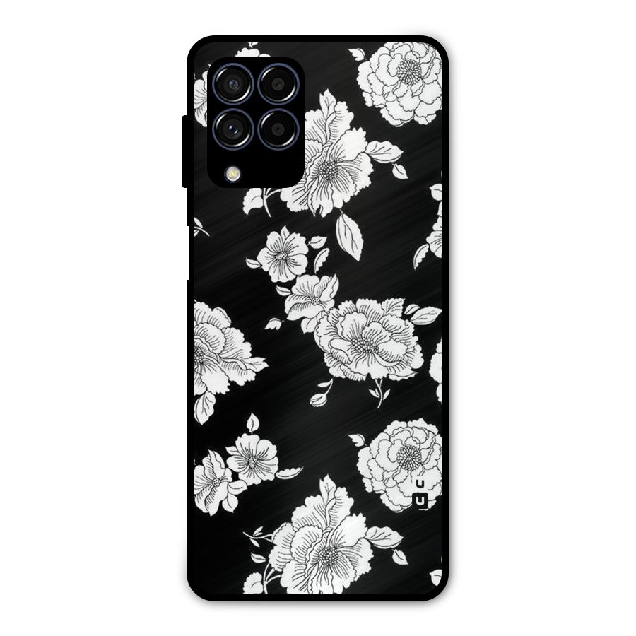 Cool Pattern Flowers Metal Back Case for Galaxy M53 5G