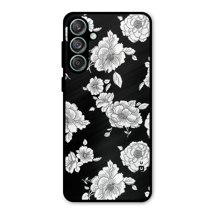 Cool Pattern Flowers Metal Back Case for Galaxy M55 5G