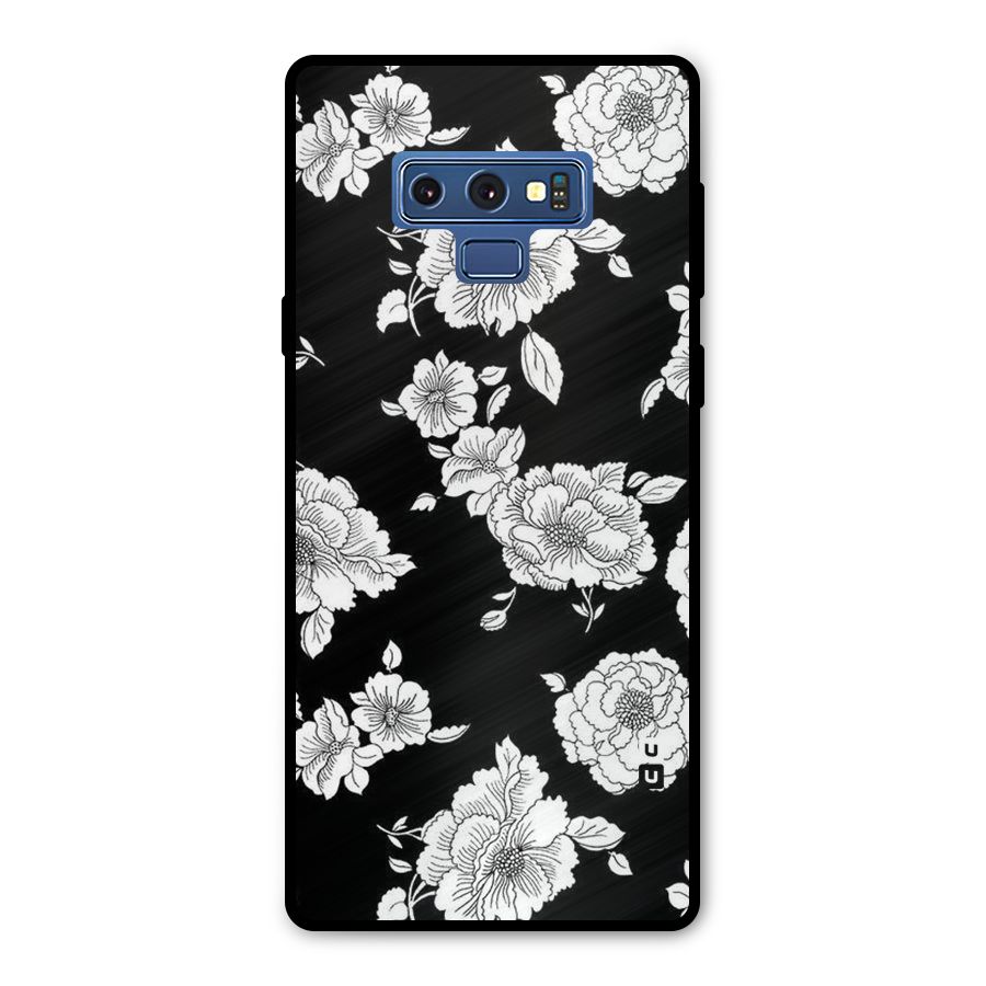 Cool Pattern Flowers Metal Back Case for Galaxy Note 9