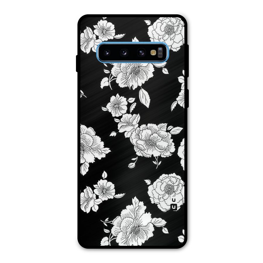 Cool Pattern Flowers Metal Back Case for Galaxy S10