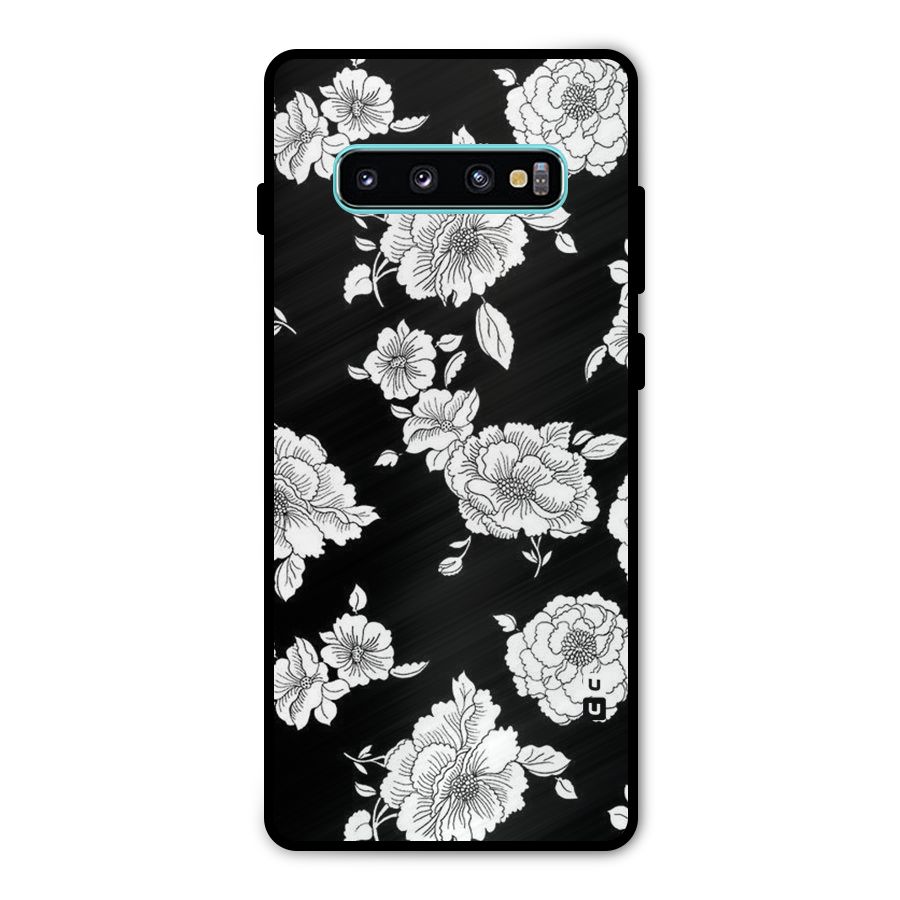 Cool Pattern Flowers Metal Back Case for Galaxy S10 Plus