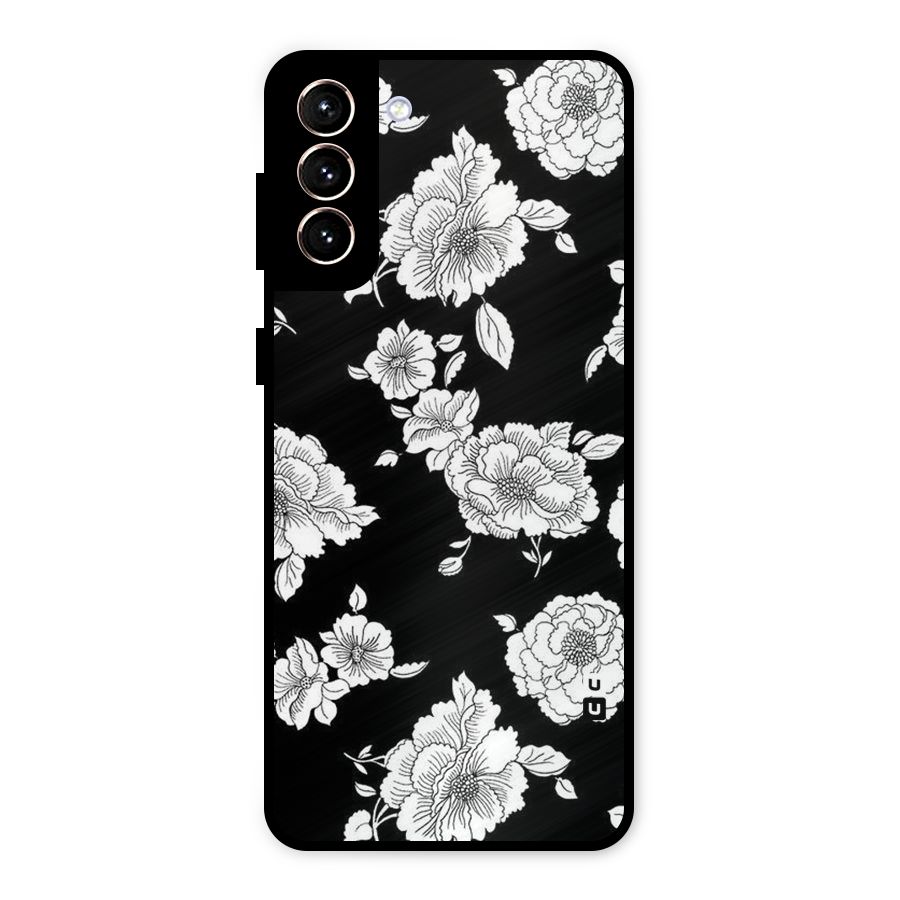 Cool Pattern Flowers Metal Back Case for Galaxy S21 Plus