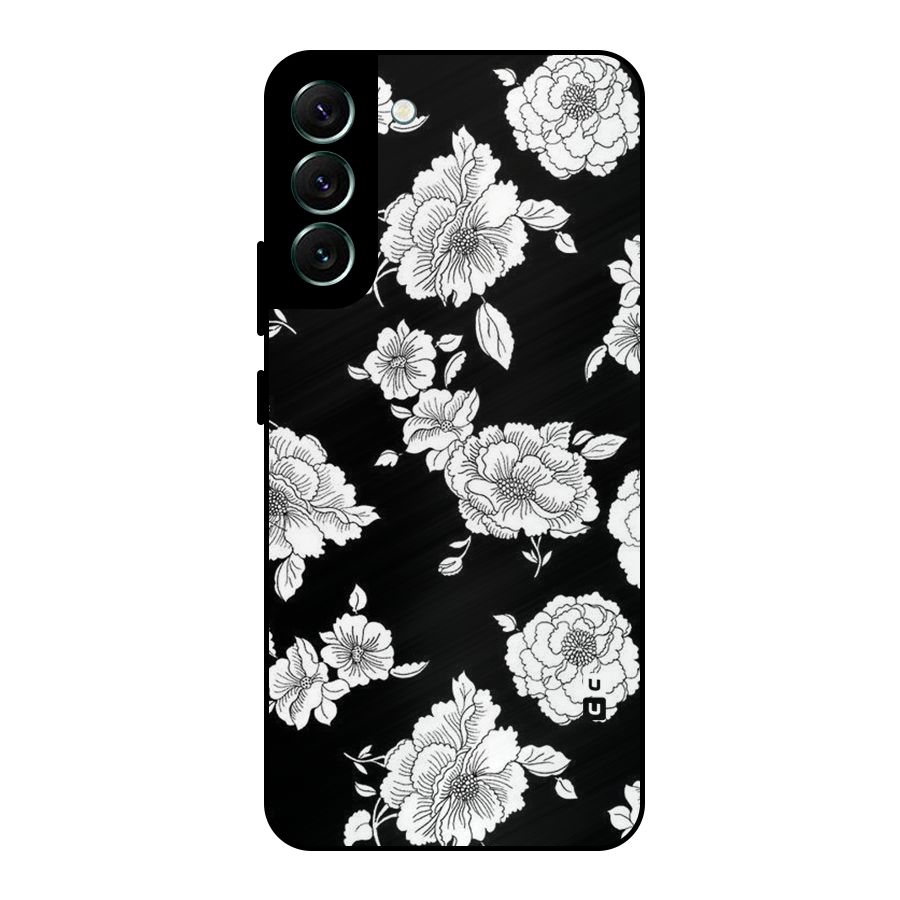 Cool Pattern Flowers Metal Back Case for Galaxy S22 Plus 5G