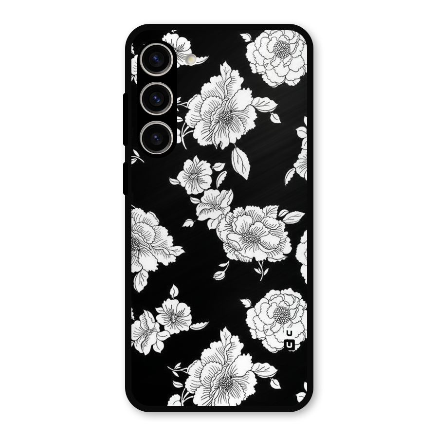 Cool Pattern Flowers Metal Back Case for Galaxy S23 Plus