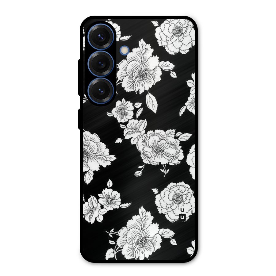 Cool Pattern Flowers Metal Back Case for Galaxy S25