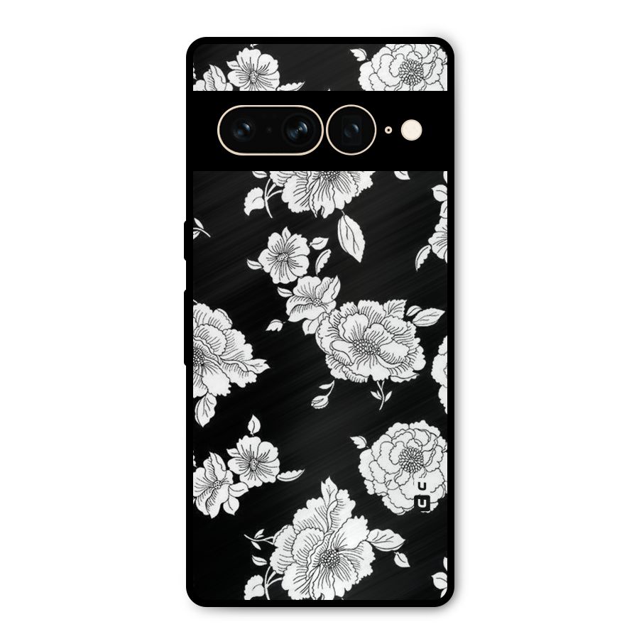 Cool Pattern Flowers Metal Back Case for Google Pixel 7 Pro