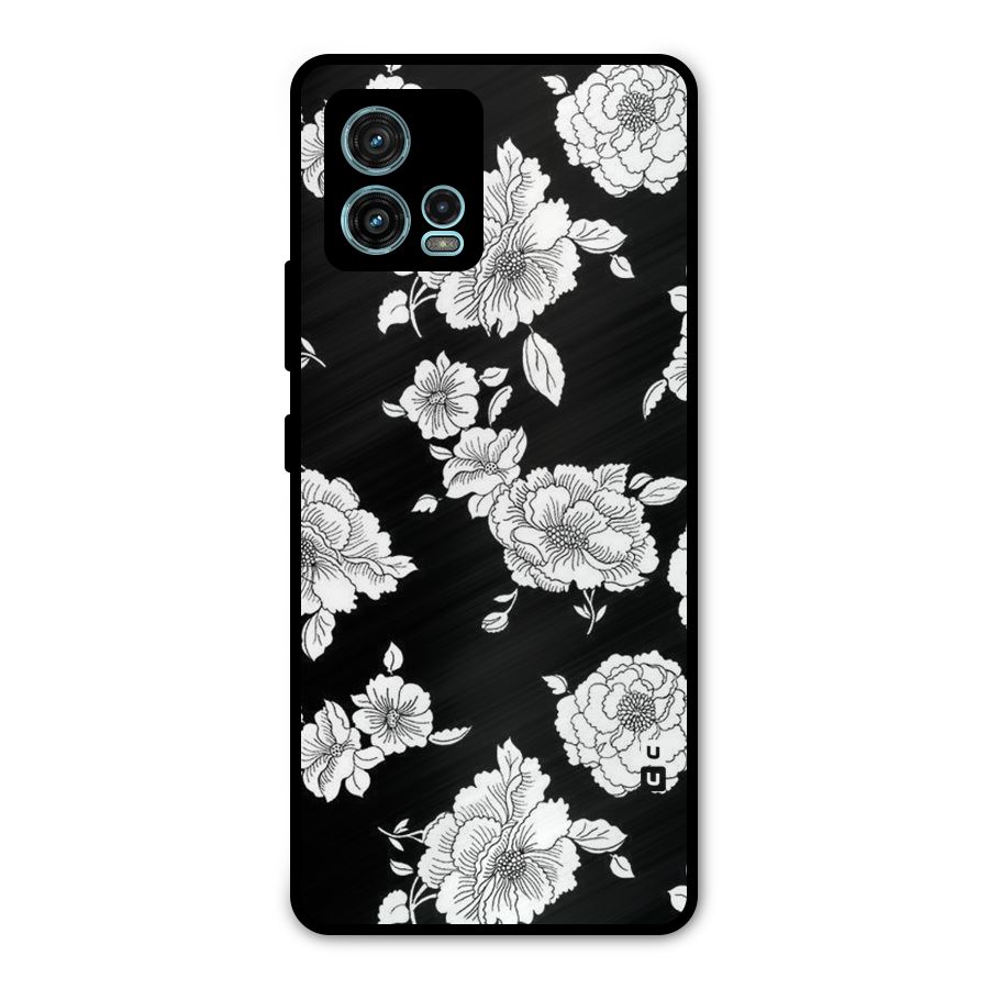 Cool Pattern Flowers Metal Back Case for Moto G72