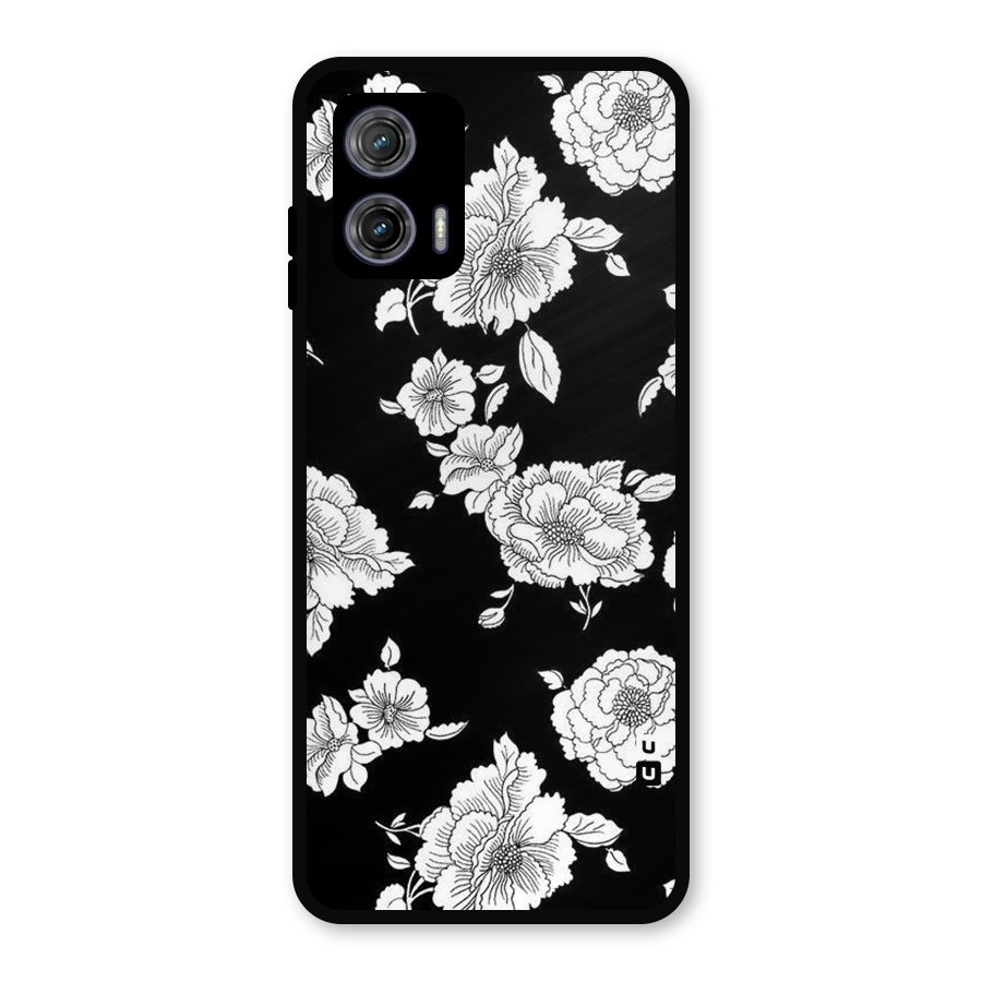 Cool Pattern Flowers Metal Back Case for Moto G73