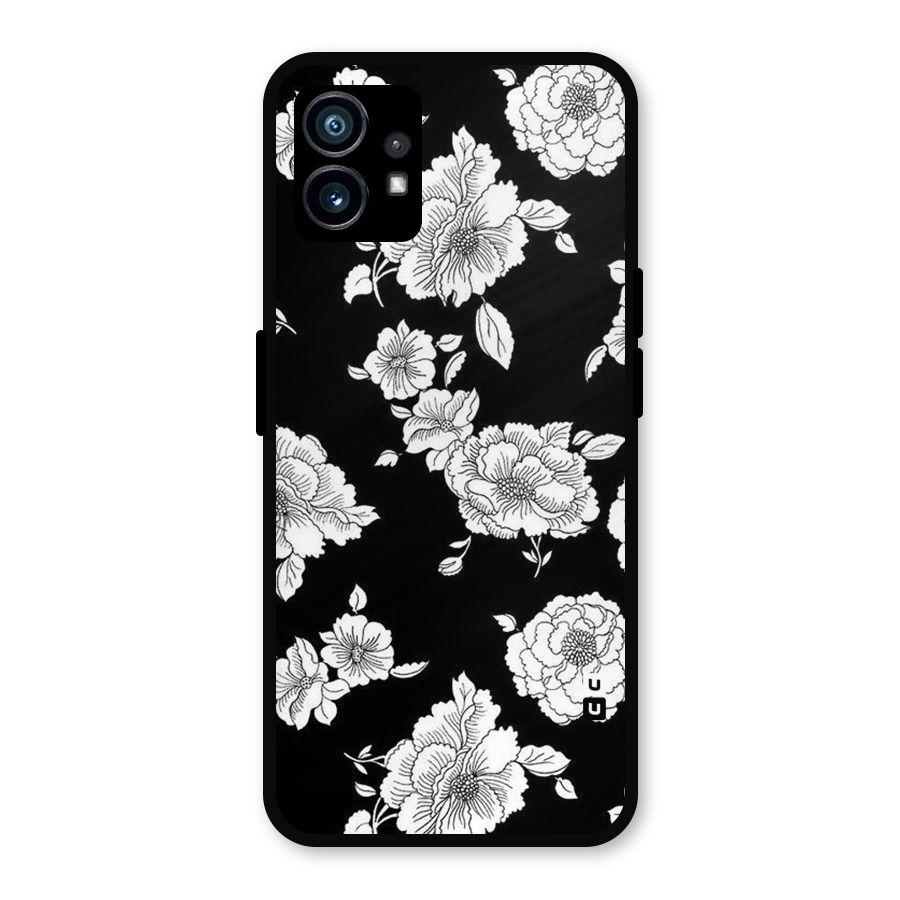 Cool Pattern Flowers Metal Back Case for Nothing Phone 1