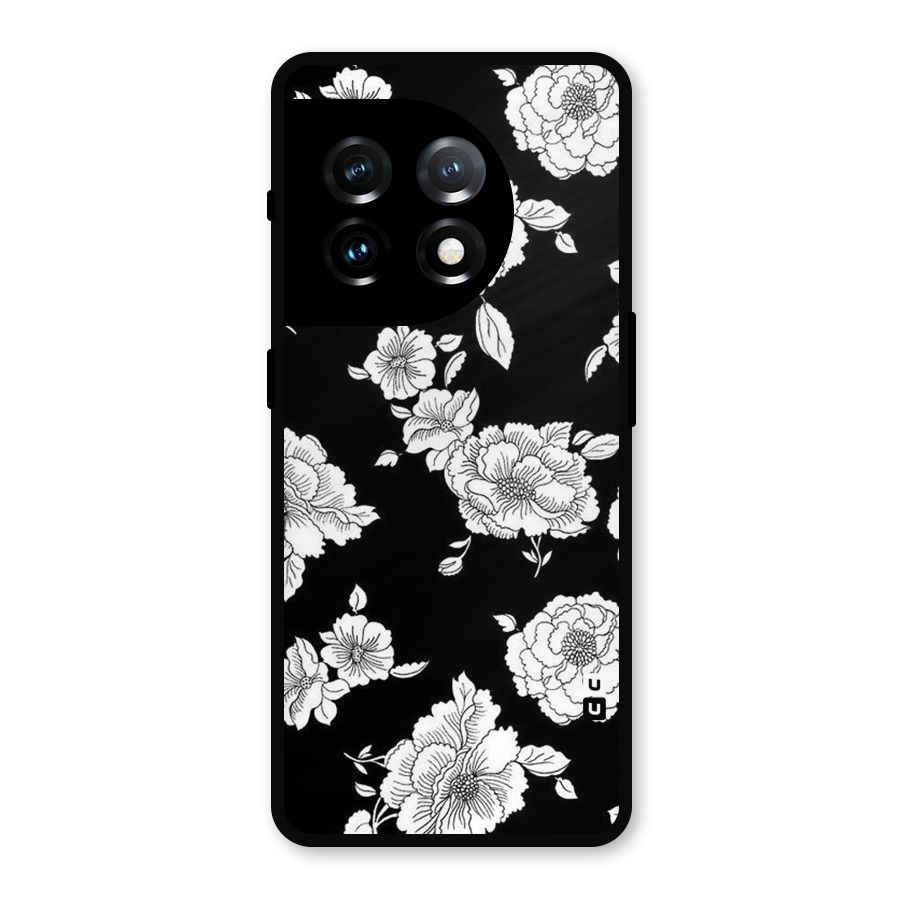 Cool Pattern Flowers Metal Back Case for OnePlus 11