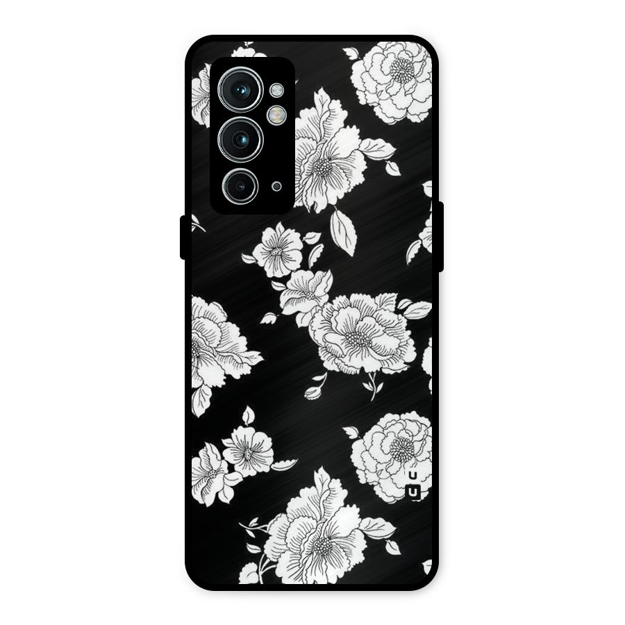 Cool Pattern Flowers Metal Back Case for OnePlus 9RT 5G