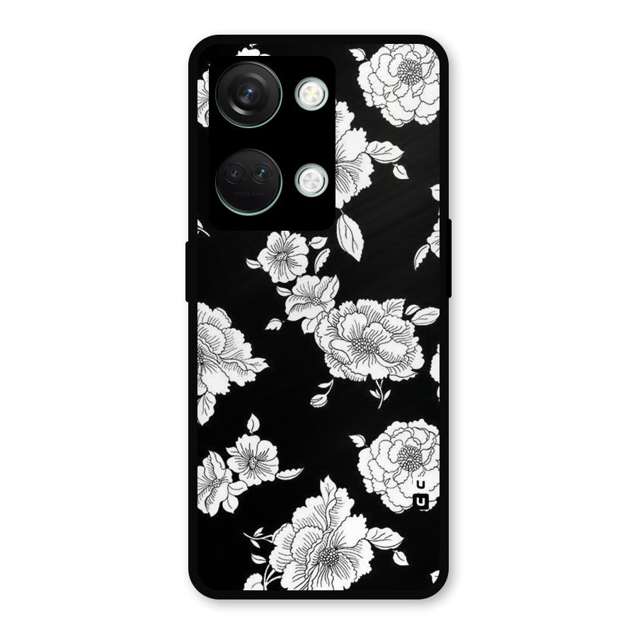 Cool Pattern Flowers Metal Back Case for OnePlus Nord 3