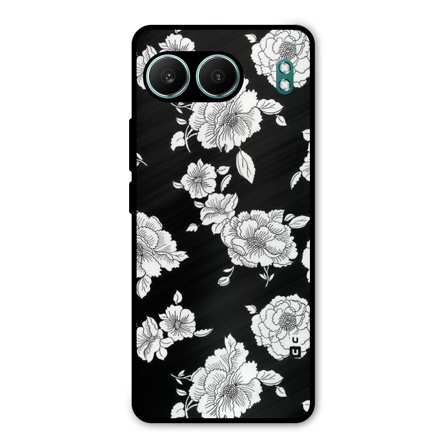 Cool Pattern Flowers Metal Back Case for OnePlus Nord 4