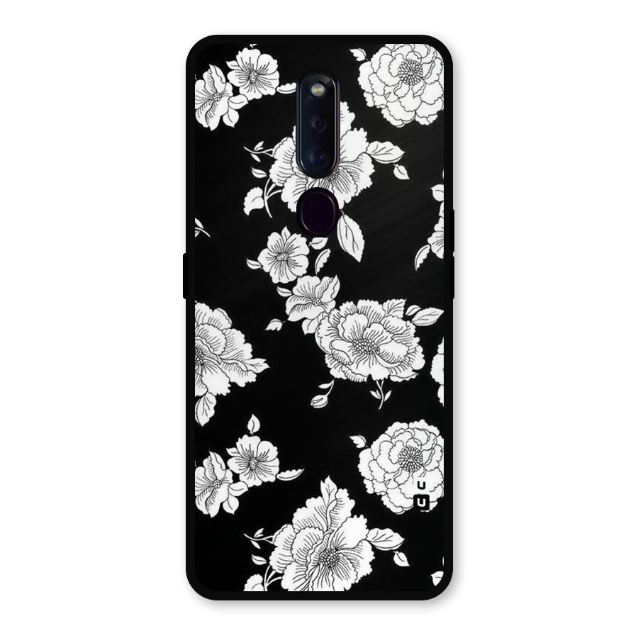 Cool Pattern Flowers Metal Back Case for Oppo F11 Pro