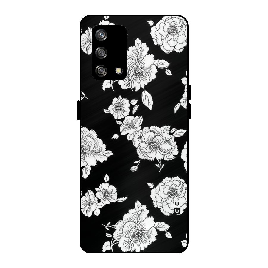 Cool Pattern Flowers Metal Back Case for Oppo F19