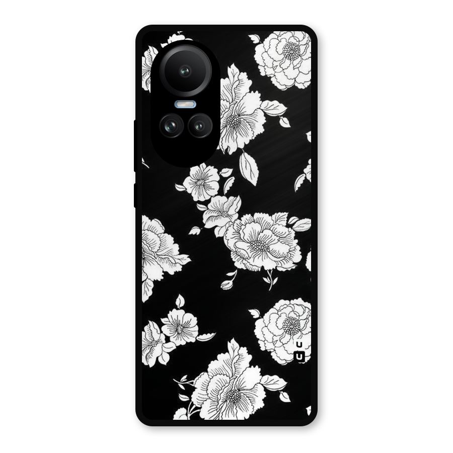 Cool Pattern Flowers Metal Back Case for Oppo Reno10