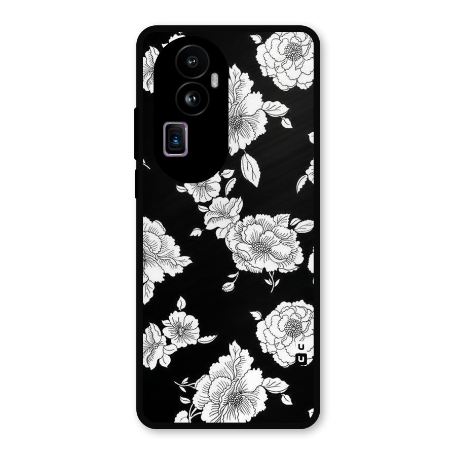 Cool Pattern Flowers Metal Back Case for Oppo Reno10 Pro Plus