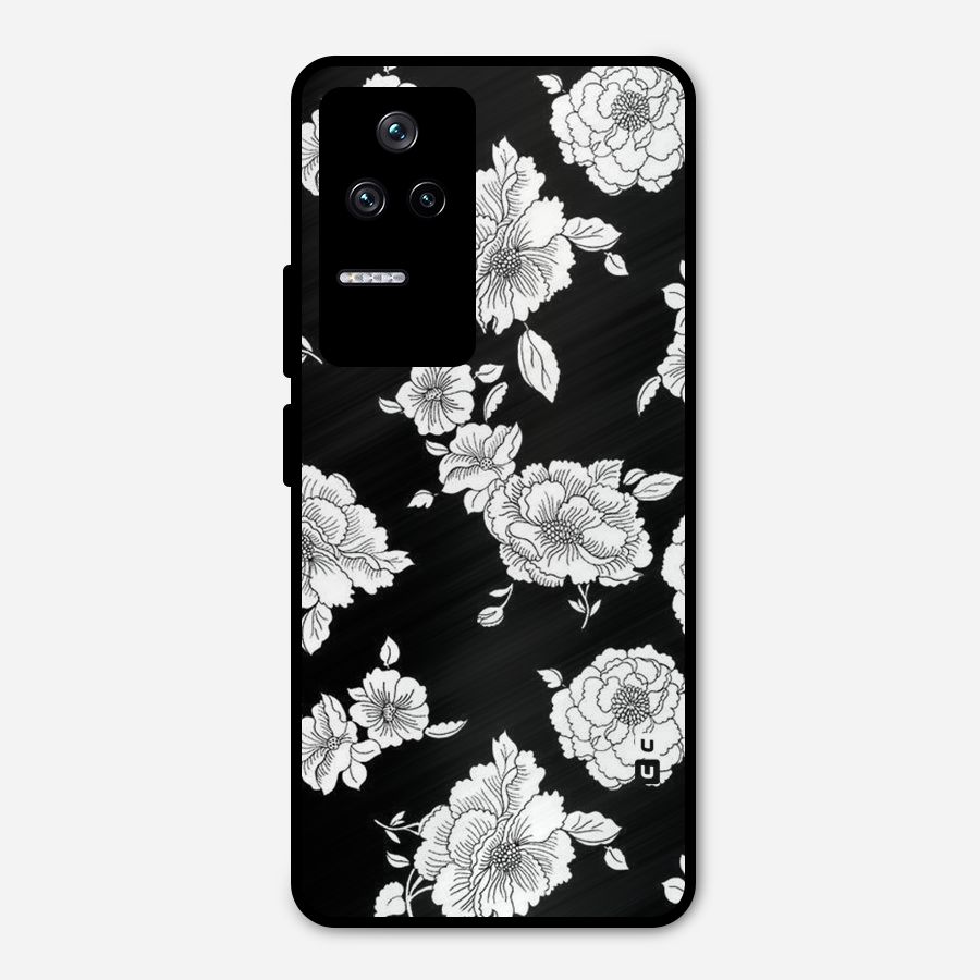 Cool Pattern Flowers Metal Back Case for Poco F4 5G