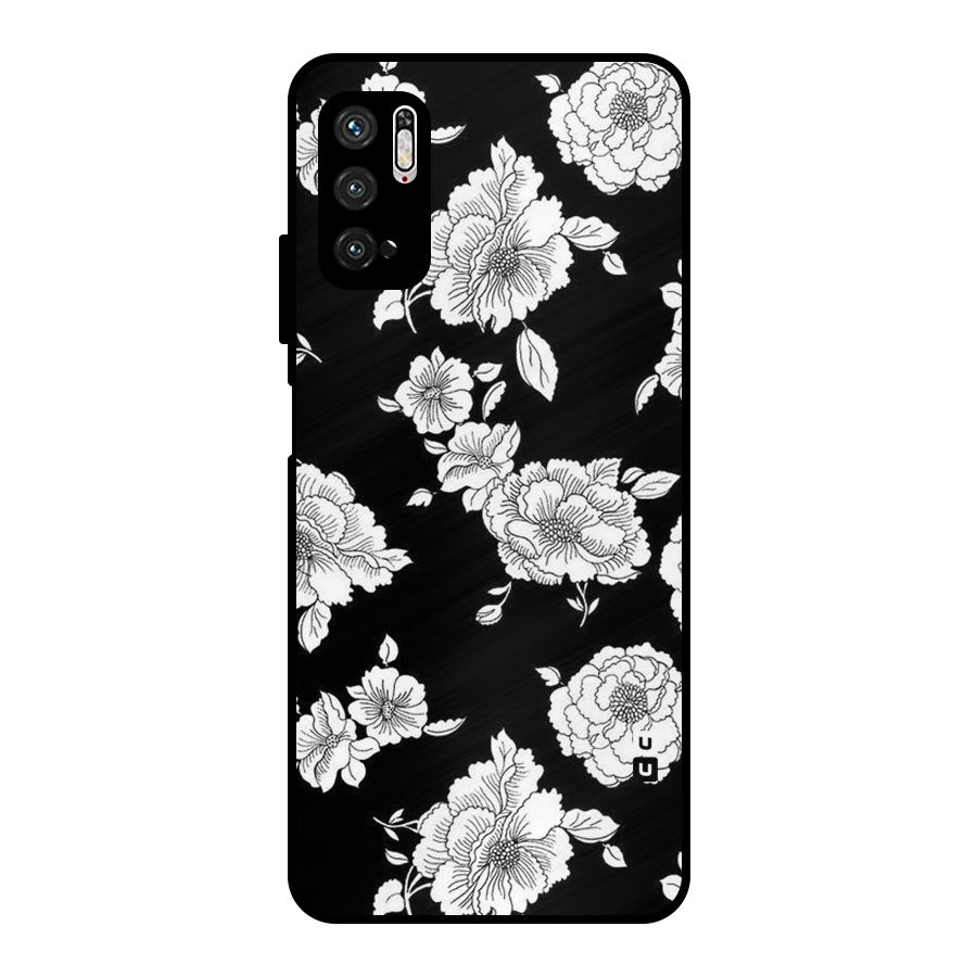 Cool Pattern Flowers Metal Back Case for Poco M3 Pro 5G