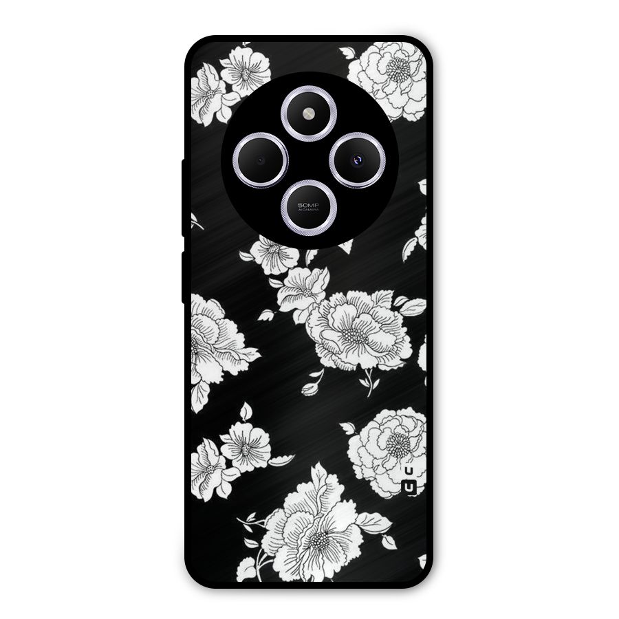 Cool Pattern Flowers Metal Back Case for Poco M7