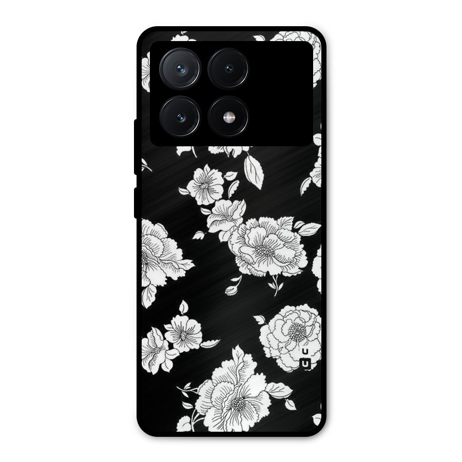Cool Pattern Flowers Metal Back Case for Poco X6 Pro