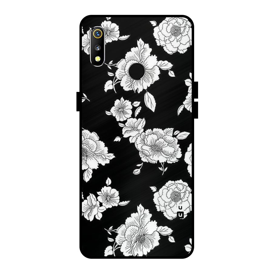 Cool Pattern Flowers Metal Back Case for Realme 3