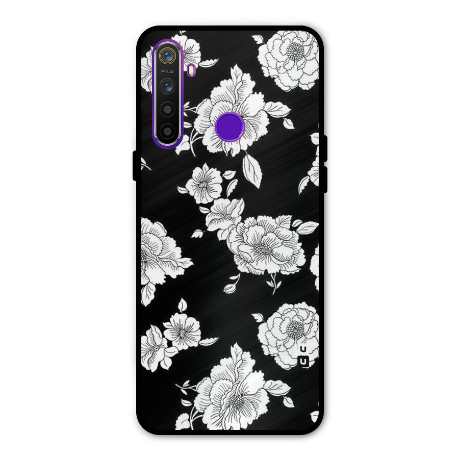 Cool Pattern Flowers Metal Back Case for Realme 5i