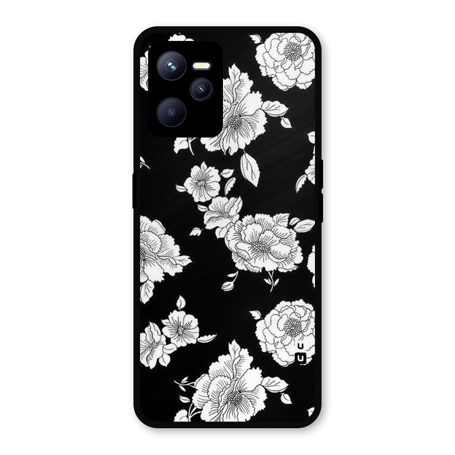 Cool Pattern Flowers Metal Back Case for Realme C35