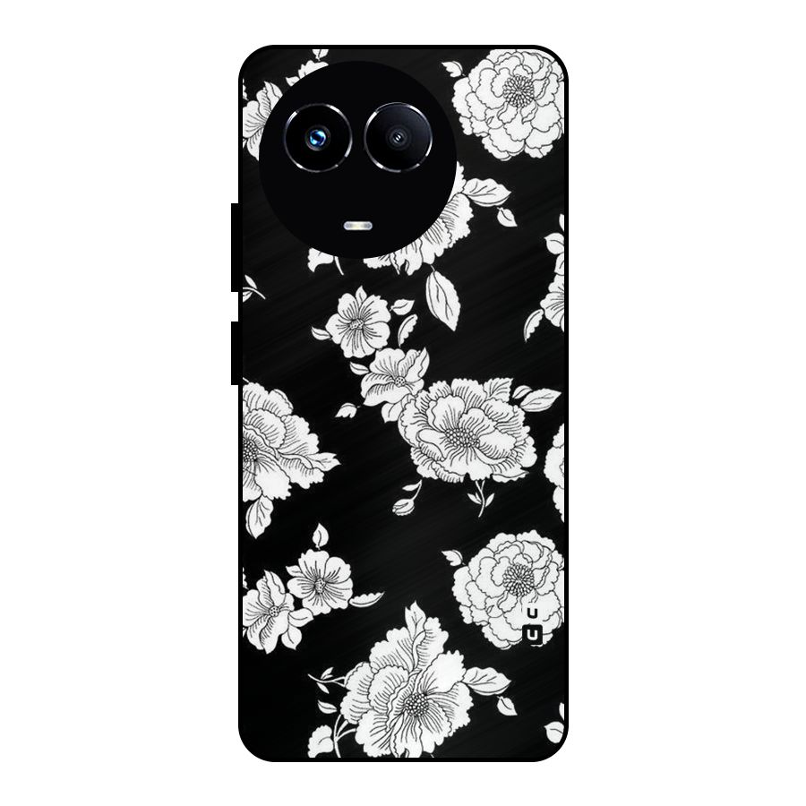 Cool Pattern Flowers Metal Back Case for Realme Narzo 60X
