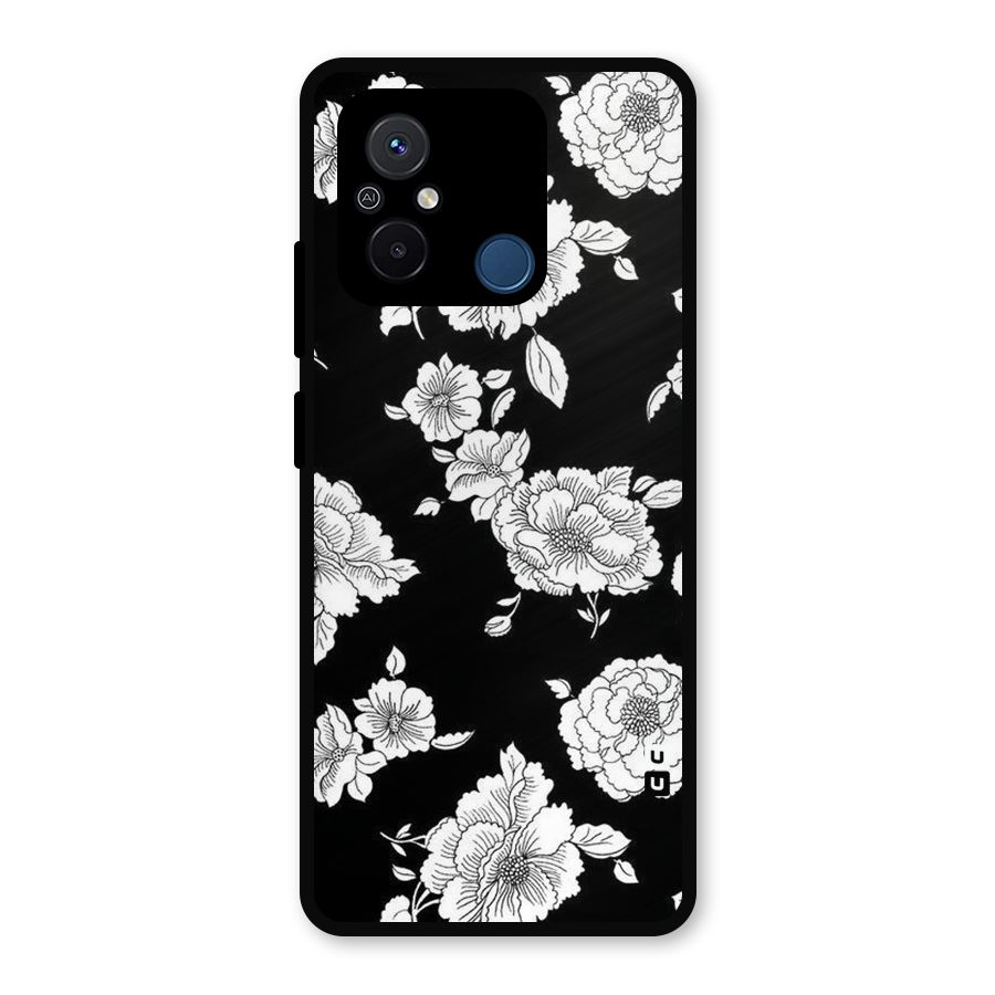Cool Pattern Flowers Metal Back Case for Redmi 12C