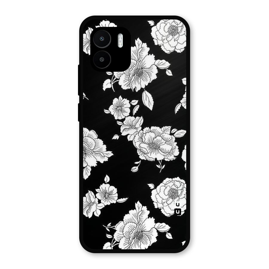 Cool Pattern Flowers Metal Back Case for Redmi A1