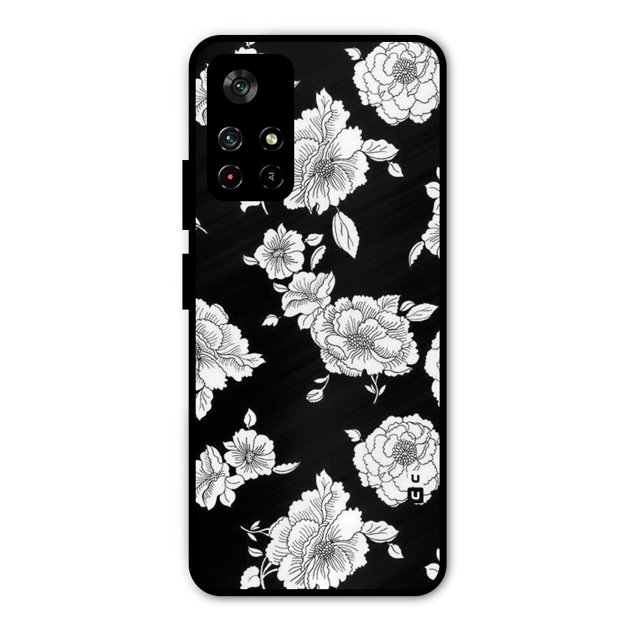 Cool Pattern Flowers Metal Back Case for Redmi Note 11T 5G