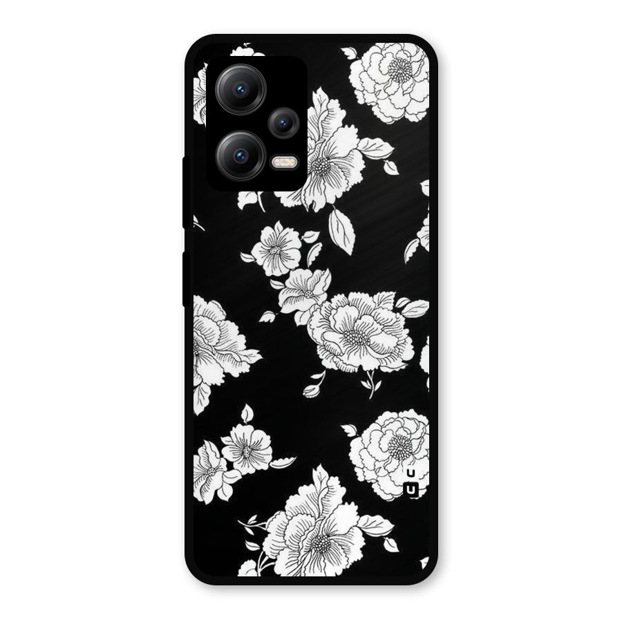 Cool Pattern Flowers Metal Back Case for Redmi Note 12 5G