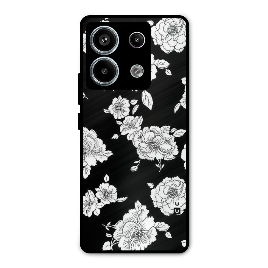Cool Pattern Flowers Metal Back Case for Redmi Note 13 Pro 5G