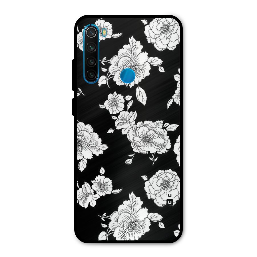 Cool Pattern Flowers Metal Back Case for Redmi Note 8